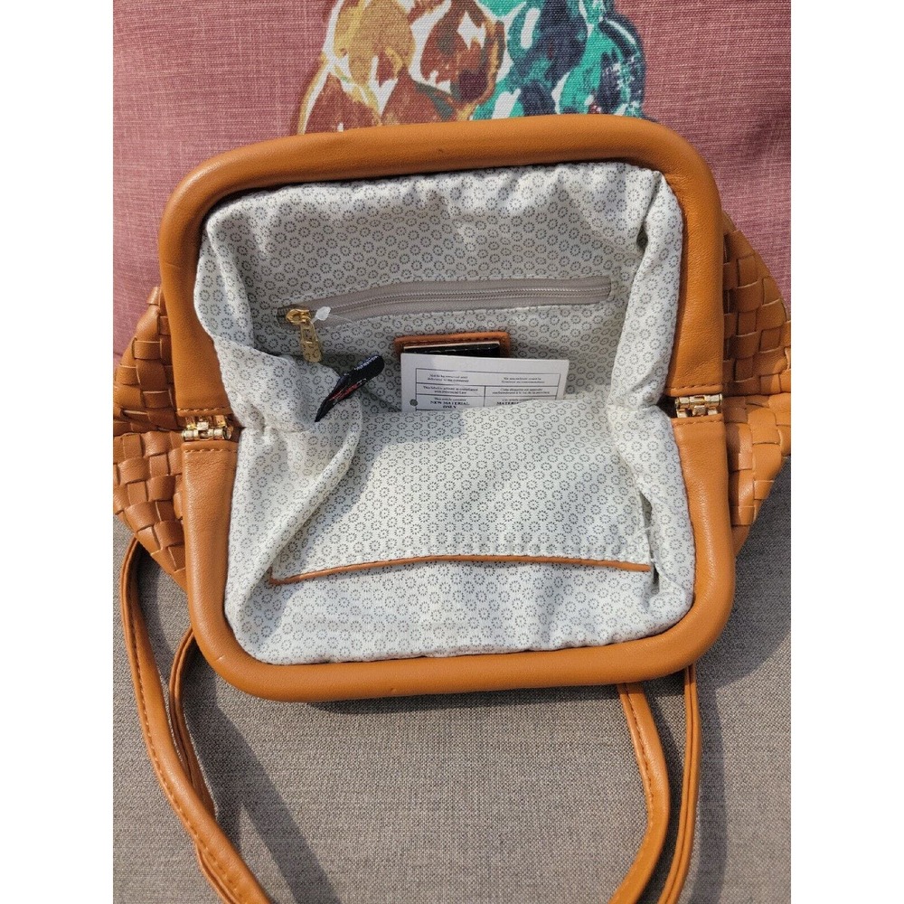 Urban Expressions Brown Leona Woven Crossbody Purse Handbag vegan - Picture 5 of 12
